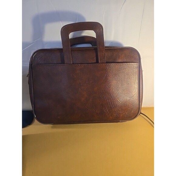 Authentic Vintage Brown Portfolio Attache Case with Handles Vintage Soft... - Picture 1 of 7